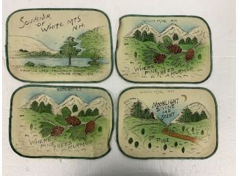 Four Souvenir White Mountain Cloth Mats