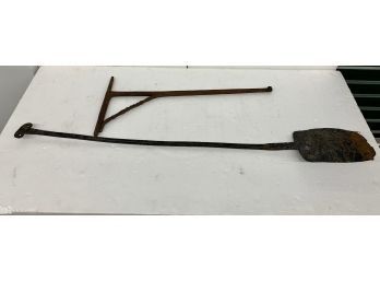 Early Iron Crane And 44 Inch Peel