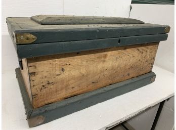 Early Brass Bound Tool Box  15x27x14