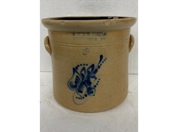 Blue Decorated 2 Gallon Norton Crock