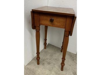 One Drawer Country Stand - Some Traces Of Red Paint 15.5x17.5x29