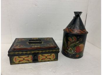 Toleware Box And Jug