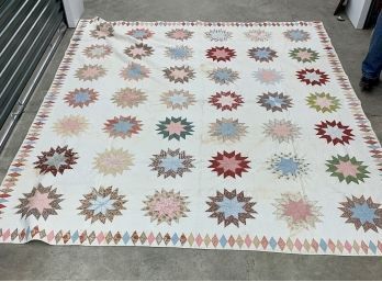Early Quilt  Condition : Stained. 7x8 Foot