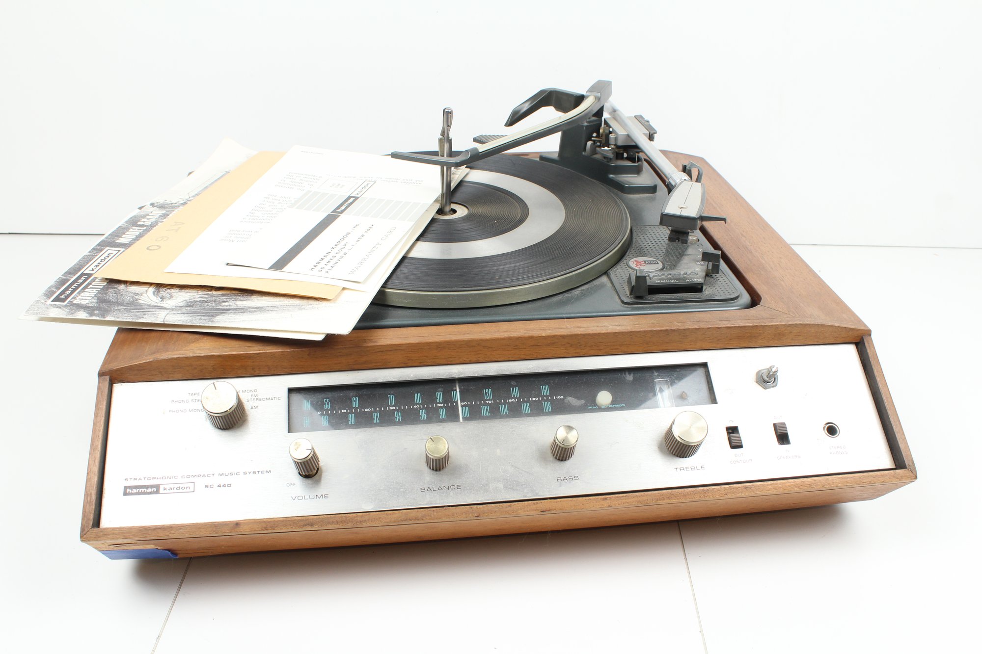 Vintage Harman Kardon SC440 Stereo With Garrard AT60 Turntable