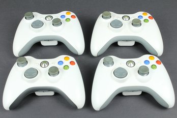 Lot Of Four Xbox 360 Wireless Controllers White