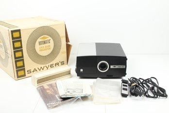Vintage Rotomatic 600 Slide Projector In Original Box By Sawyer's Inc