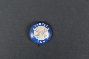 Vintage 1960s MLB New York Yankees Fan Pin