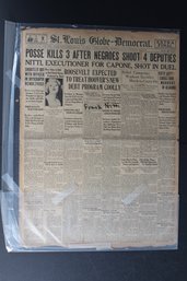 1932 St. Louis Globe Frank Nitti Shot By Cops