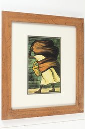 Woman Carrying Basket Framed Print By Diego Rivera