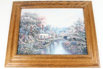 Framed Valley Of The River Beck Print By Carl Valente