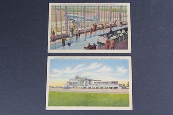 2 Vintage Postcards 1950s Washington National Airport