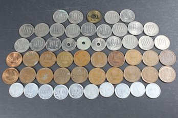 Big Lot Of Modern Coins From Japan - 54 Coins Total