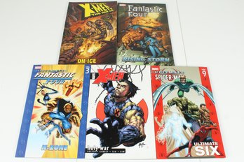 Lot Of 5 Superhero Softcover Graphic Novels