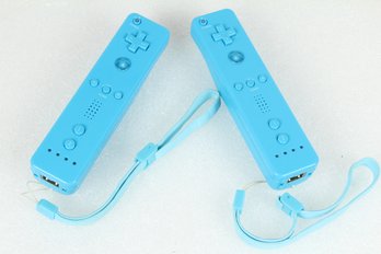Pair Of Aftermarket Nintendo Wii Blue Controllers