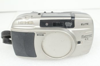 Minolta Elite Supreme Freedom Zoom EX 35mm Film Camera Silverish Gold And Black - Seems To Work