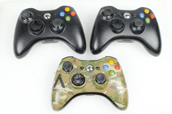 Lot Of Three Xbox 360 Wireless Controllers