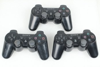 Lot Of Three PlayStation Dualshock 3 Wireless Controllers For PS3