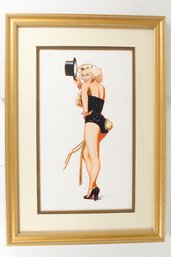 Jim Silke Marilyn Monroe Pin-Up Drawing Poster Signed By Artist Framed - No Shipping