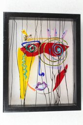 2004 Fused Glass Portrait 'Masquerade' By Terry Ow-Wing