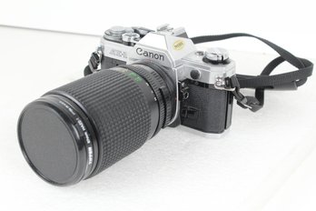 Vintage Canon AE-1 35mm Film Camera Silver And Black - Not Working