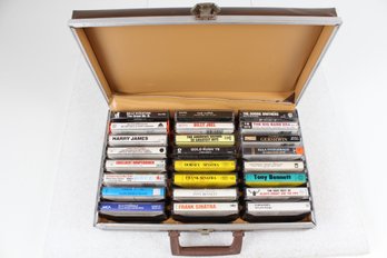 Vintage Cassette Tape Holder Full Of Vintage Cassettes - No Shipping
