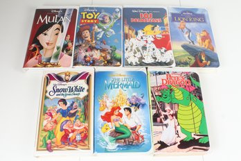 Lot Of 7 Disney VHS Movies.  Includes Little Mermaid Banned Cover
