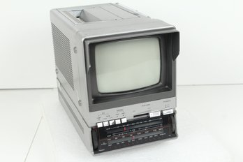 Vintage Sears Portable 5' Black And White TV AM/FM Stereo Receiver