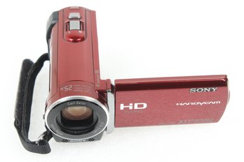 Sony HDR-CX150 Hanycam Digital HD Video Camera Red - Works!