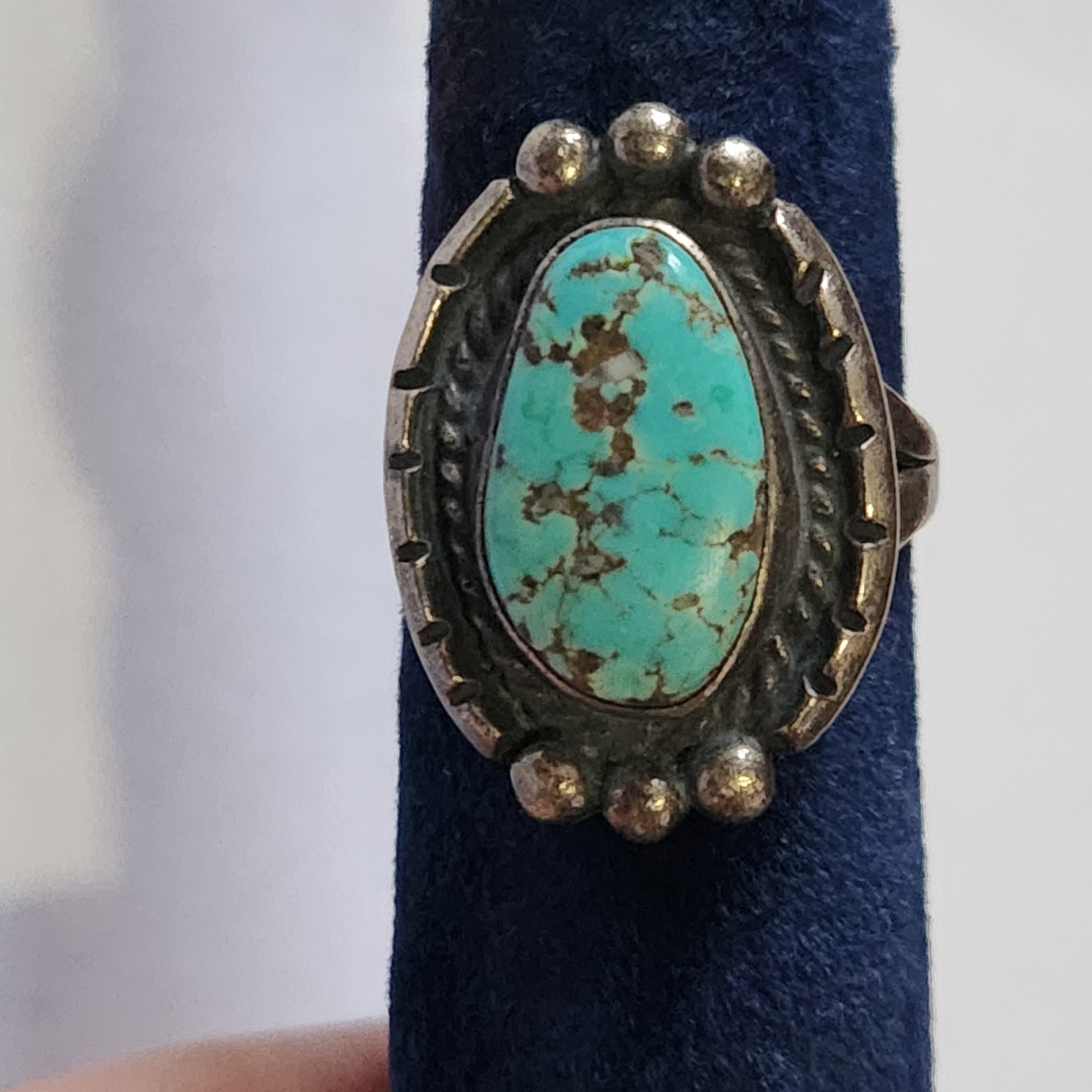 Native American Old Pawn Turquoise Sterling Silver Ring #4102 ...