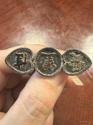 Sterling Silver Chinese Token Silver Brooch Pendant