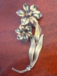 1/20 12kt Over Sterling Silver Floral Brooch