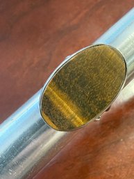 Sterling Silver 925 Tigers Eye Ring Size 5 3/4