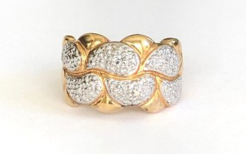Ross Simmons Diamond Chip Gold Over Sterling Silver Ring