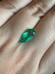 12,000 Appraised  GIA CERTIFIED ** 2.31 Carat Natural Colombian Emerald Pear F1 Minor Treatment