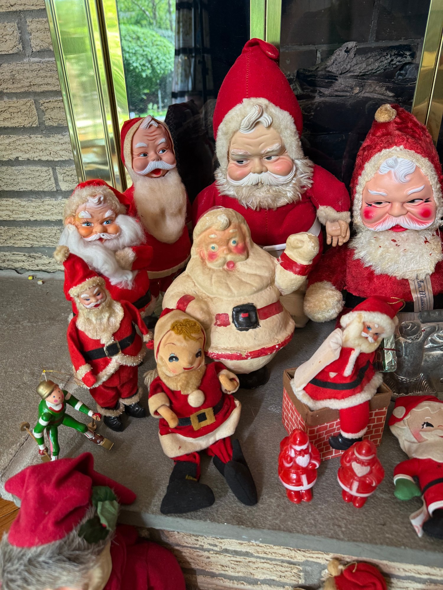 Olly Old Time: Large Lot Of Vintage Santa Claus Decorations Spun