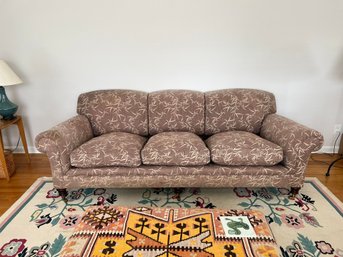 Classic Handmade George Smith Scroll Arm Sofa With 3 Down/feather Cushions
