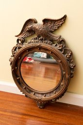 Vintage Syroco Wood Mirror  Federal Eagle Mirror  Gold Eagle Mirror  Vintage Wood Mirror  Convex Mirror