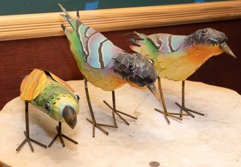 Vintage Metal Art - Lot Of 3 Metal Birds