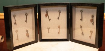 Antique Keys - 12 Total - 3 Shadow Boxes Included