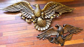 Vintage Syroco Eagle Made In USA 3762 45 X 17 Wall Mounted American - Pair