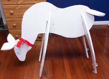 Pair Of Wooden Reindeer Christmas Decor