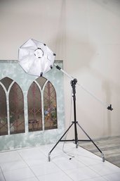 KumKwang Boom Arm Light Stand With Interfit Super Cool-Lite 5 Softbox Kit