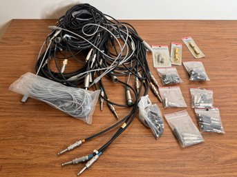 Large Lot Of Pro Audio Cables, XLR Connectors & Assorted Audio Adapters