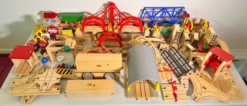Massive BRIO Wooden Railway Track & Bridge Collection With Stations, Crossings, Signals & Accessories