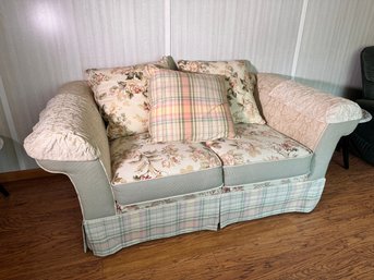 Rowe Floral Upholstered Loveseat W/ Throw Pillows  Cottage & Traditional Style