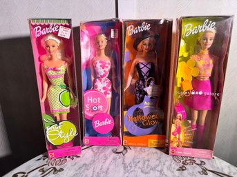 Mattel Barbie Doll Collection  Fruit Style, Hot Spot, Halloween Glow & Purses Galore NRFB
