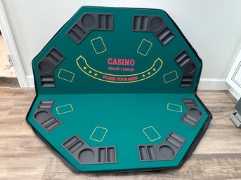 4 Foldable Casino Poker Table Top W/ Carry Case  Dealers Choice Game Night Setup