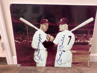Large Vintage-Style Yankees Photo Print  Mantle & Maris Image W/ Printed Signatures (Display Piece)
