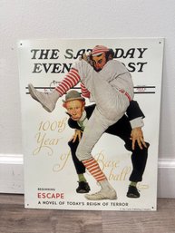 Norman Rockwell Saturday Evening Post Metal Sign  1939 Baseball Cover Reproduction