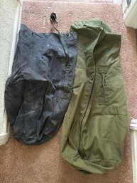 Heavy Duty Canvas Duffle Bags  Military Style Gear Bags (2-Piece Lot, Large Capacity)
